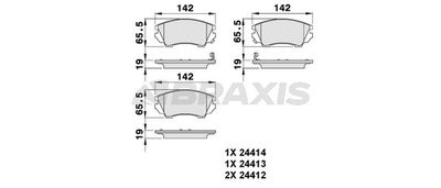 AB0144 BRAXIS Комплект тормозных колодок, дисковый тормоз