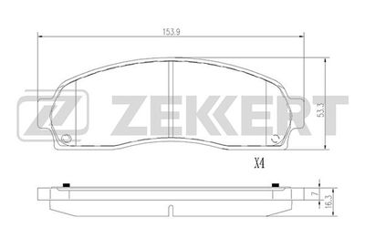 BS2130 ZEKKERT Комплект тормозных колодок, дисковый тормоз