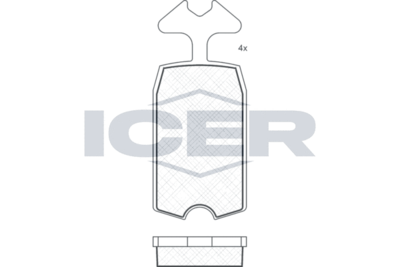 180090 ICER Комплект тормозных колодок, дисковый тормоз