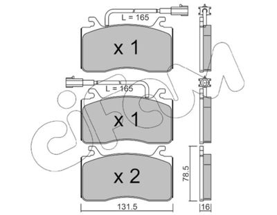 82211000 CIFAM Комплект тормозных колодок, дисковый тормоз