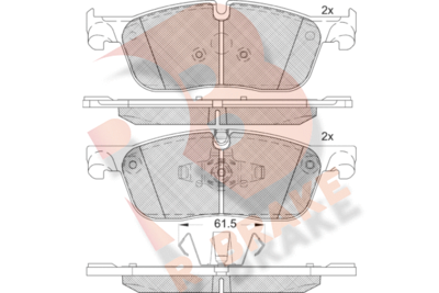 RB2236 R BRAKE Комплект тормозных колодок, дисковый тормоз