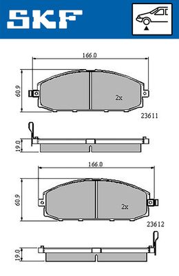 VKBP80509A SKF Комплект тормозных колодок, дисковый тормоз