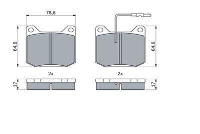 0986494938 BOSCH Комплект тормозных колодок, дисковый тормоз