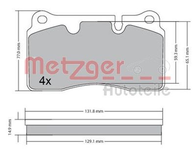 1170366 METZGER Комплект тормозных колодок, дисковый тормоз