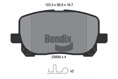 BPD2054 BENDIX Braking Комплект тормозных колодок, дисковый тормоз