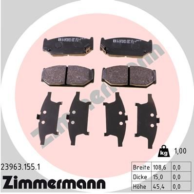 239631551 ZIMMERMANN Комплект тормозных колодок, дисковый тормоз