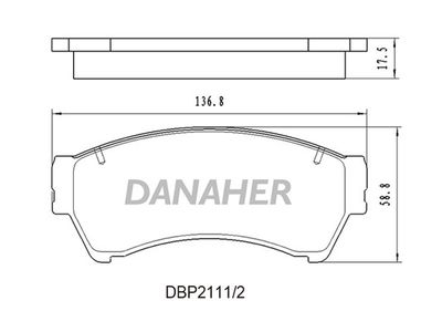 DBP21112 DANAHER Комплект тормозных колодок, дисковый тормоз