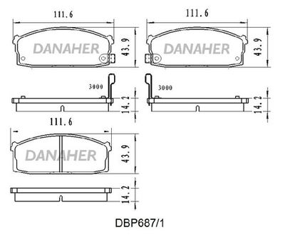 DBP6871 DANAHER Комплект тормозных колодок, дисковый тормоз