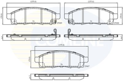 CBP32427 COMLINE Комплект тормозных колодок, дисковый тормоз