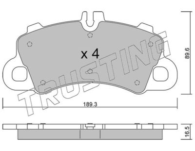 12590 TRUSTING Комплект тормозных колодок, дисковый тормоз