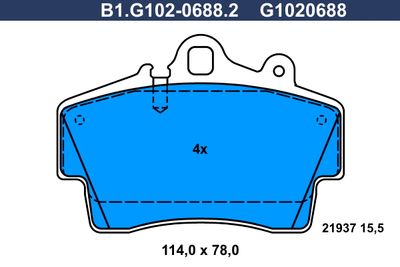 B1G10206882 GALFER Комплект тормозных колодок, дисковый тормоз