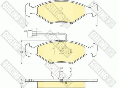 6113472 GIRLING Комплект тормозных колодок, дисковый тормоз