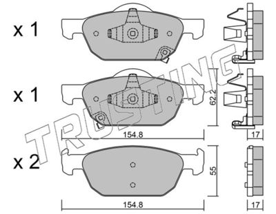 8830 TRUSTING Комплект тормозных колодок, дисковый тормоз