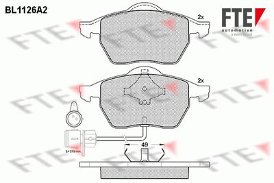 BL1126A2 FTE Комплект тормозных колодок, дисковый тормоз