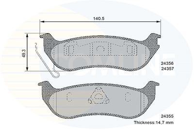 CBP36087 COMLINE Комплект тормозных колодок, дисковый тормоз