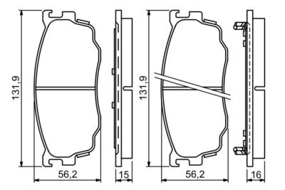 0986494258 BOSCH Комплект тормозных колодок, дисковый тормоз