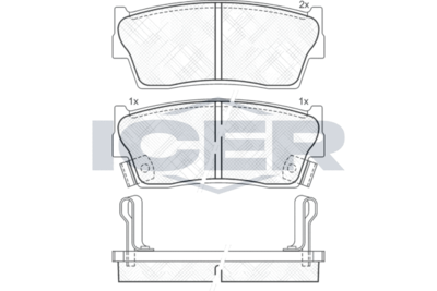 141002 ICER Комплект тормозных колодок, дисковый тормоз