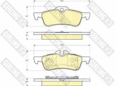 6115612 GIRLING Комплект тормозных колодок, дисковый тормоз