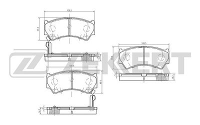 BS2435 ZEKKERT Комплект тормозных колодок, дисковый тормоз
