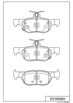 D3185MH MK Kashiyama Комплект тормозных колодок, дисковый тормоз