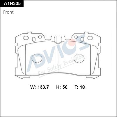 A1N305 ADVICS Комплект тормозных колодок, дисковый тормоз