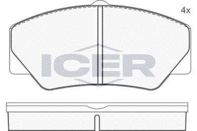 140542 ICER Комплект тормозных колодок, дисковый тормоз