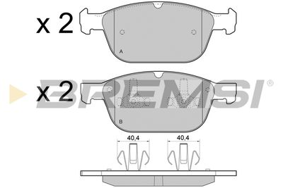 BP3475 BREMSI Комплект тормозных колодок, дисковый тормоз