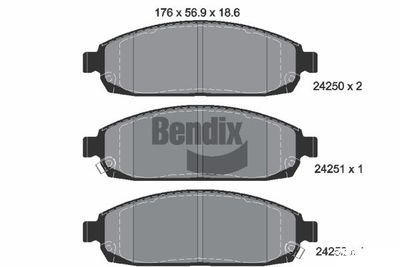 BPD2114 BENDIX Braking Комплект тормозных колодок, дисковый тормоз