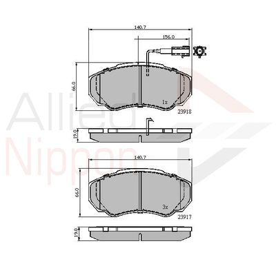 ADB11040 COMLINE Комплект тормозных колодок, дисковый тормоз