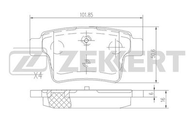 BS1146 ZEKKERT Комплект тормозных колодок, дисковый тормоз