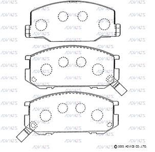 SN825P ADVICS Комплект тормозных колодок, дисковый тормоз