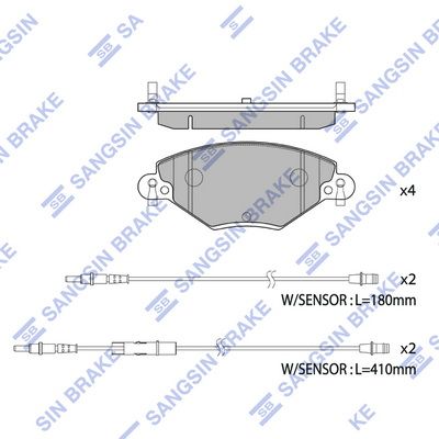 SP4230 Hi-Q Комплект тормозных колодок, дисковый тормоз