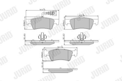 573303J JURID Комплект тормозных колодок, дисковый тормоз