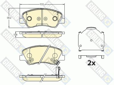 6136306 GIRLING Комплект тормозных колодок, дисковый тормоз