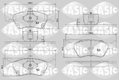 6216109 SASIC Комплект тормозных колодок, дисковый тормоз