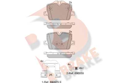 RB2363 R BRAKE Комплект тормозных колодок, дисковый тормоз