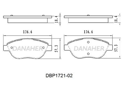 DBP172102 DANAHER Комплект тормозных колодок, дисковый тормоз