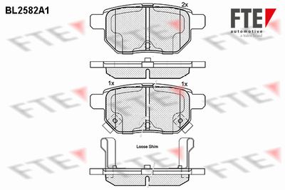BL2582A1 FTE Комплект тормозных колодок, дисковый тормоз