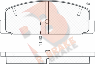 RB0785 R BRAKE Комплект тормозных колодок, дисковый тормоз