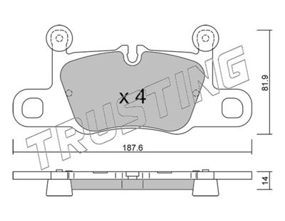 12581 TRUSTING Комплект тормозных колодок, дисковый тормоз