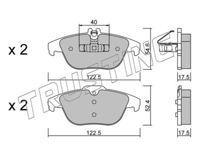 6822 TRUSTING Комплект тормозных колодок, дисковый тормоз