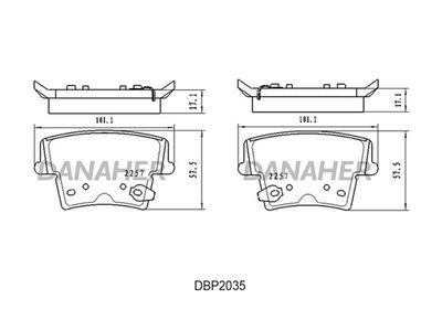 DBP2035 DANAHER Комплект тормозных колодок, дисковый тормоз