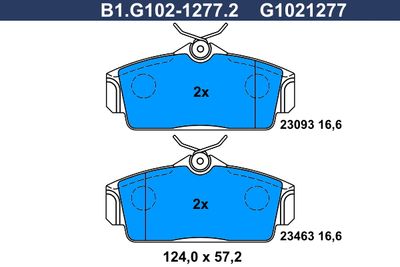 B1G10212772 GALFER Комплект тормозных колодок, дисковый тормоз