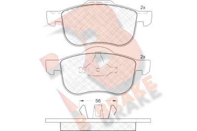 RB1297 R BRAKE Комплект тормозных колодок, дисковый тормоз