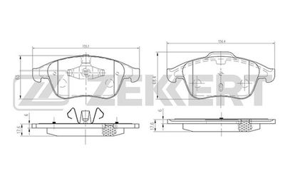 BS2163 ZEKKERT Комплект тормозных колодок, дисковый тормоз