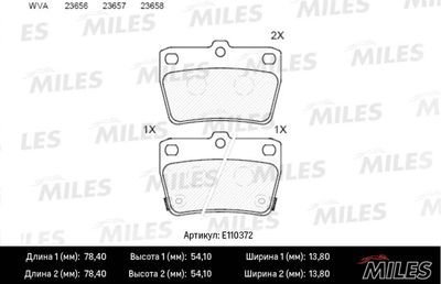 E110372 MILES Комплект тормозных колодок, дисковый тормоз