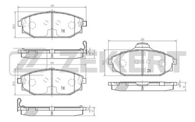 BS2440 ZEKKERT Комплект тормозных колодок, дисковый тормоз