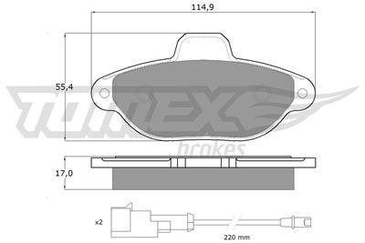 TX1072 TOMEX Brakes Комплект тормозных колодок, дисковый тормоз