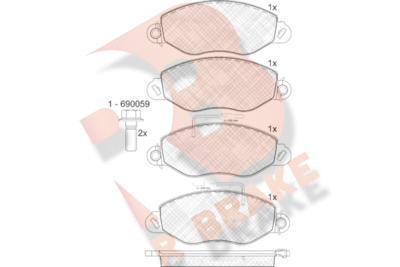 RB1808 R BRAKE Комплект тормозных колодок, дисковый тормоз