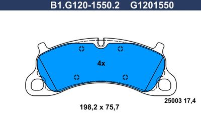 B1G12015502 GALFER Комплект тормозных колодок, дисковый тормоз